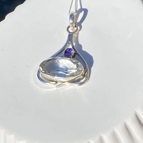 White Topaz & Amethyst Necklace - Picture 11 of 15